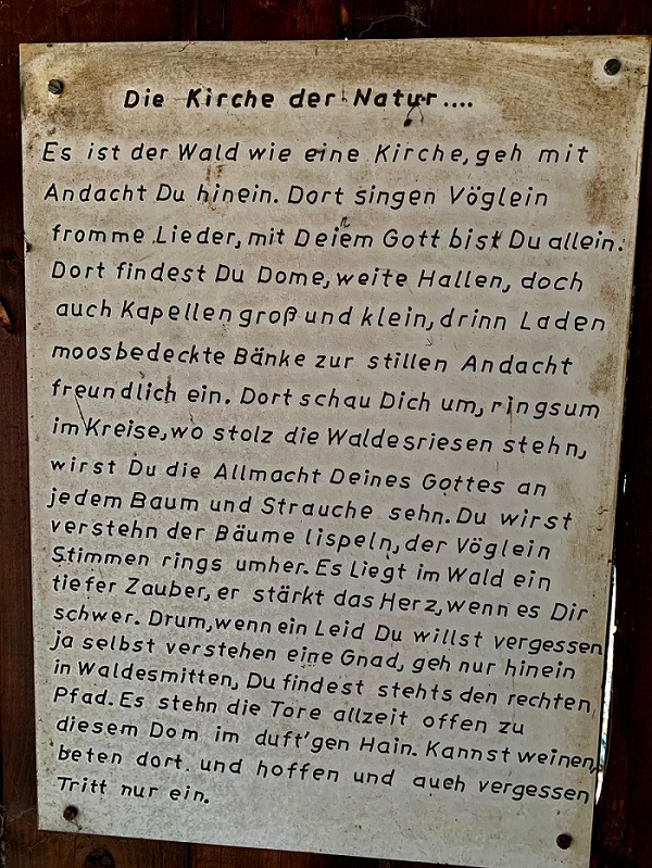 Dieses schoene Gedicht von Georg Graf zu Muenster 
(1776 bis 1844) haben wir heute in der Schutzhuette Manroth auf dem Weg â€žZum Kraterâ€œ entdeckt.